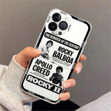 Coque iPhone Rocky Balboa, affiche THE REMATCH OF THE CENTURY opposant Rocky Balboa à Apollo Creed, bandeau ROCKY II en bas