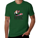 T-shirt de boxe WBC vert, logo au bras ganté et ruban de drapeaux