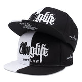 Casquette Thuglife bicolore noir et blanc, dessous de visière imprimé