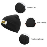 Détails du bonnet Everlast noir : maille douce, forte élasticité, sommet fermé