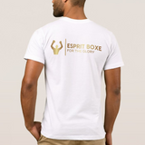 T-shirt de boxe Esprit Boxe blanc à marquage doré, grand logo dorsal