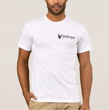 T-shirt de boxe Esprit Boxe blanc, logo noir sur la poitrine, vue de face