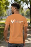 T-shirt de boxe Esprit Boxe orange porté par un boxeur