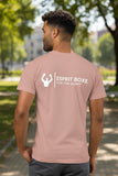 T-shirt de boxe Esprit Boxe rose porté par un boxeur