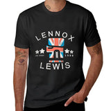 T-shirt Lennox Lewis noir porté, visuel gant Union Jack et mentions Las Vegas 1999