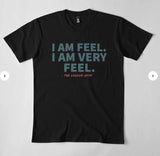 T-shirt de boxe noir Usyk, citation I AM FEEL I AM VERY FEEL en bleu pétrole