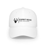 Casquette Esprit Boxe blanche, logo boxeur et devise For the Glory