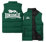 Doudoune sans manches Lonsdale vert sapin, matelassage horizontal