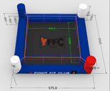 Ring de boxe gonflable pour Y FIGHT FIT CLUB avec bache de sol personnalisée