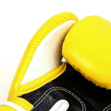 Gants de boxe Fairtex jaune, détail de la paume