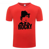 T-shirt au style Rocky Balboa, portrait en aplats tranchés sans dégradé