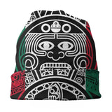 Bonnet aztèque vu de face, visage central de la Pierre du Soleil au sommet