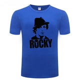 T-shirt au style Rocky Balboa, silhouette de boxeur bras levés dans la lettre O
