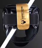 Triple fermeture velcro arrière du casque de boxe Esprit Boxe, sangle dorée For The Glory