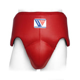 Coquille de boxe Winning CPS-500 rouge, cuir synthétique et laçage arrière, fabriquée au Japon