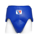 Coquille de boxe Winning CPS-500 bleue, cuir synthétique et laçage arrière, fabriquée au Japon