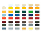 Nuancier des 18 coloris de structure disponibles pour le portique sac de frappe