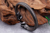 Bracelet jonc boxe en acier : vue de profil du jonc ouvert