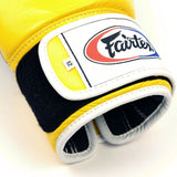 Gants de boxe Fairtex jaune, fermeture velcro