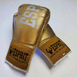 Gants de compétition Esprit Boxe dorés à lacets, finition or métallisé