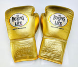 Gants de boxe or métallisé No Boxing No Life, cuir de qualité supérieure