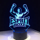Lampe LED boxe gravée 3D, lumière bleue — veilleuse de chevet