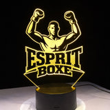 Lampe LED boxe gravée 3D, lumière dorée — veilleuse de chevet