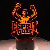 Lampe LED boxe gravée 3D, lumière orange — veilleuse de chevet