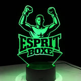 Lampe LED boxe gravée 3D, lumière verte — veilleuse de chevet
