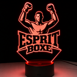 Lampe LED boxe gravée 3D, lumière rouge — veilleuse de chevet