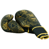 Gants de boxe Crâne Mexicain, détail du crâne doré style calavera