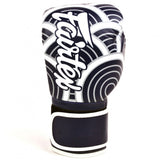 Gants de boxe Fairtex noir et blanc, motif japonais