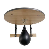 Plateforme murale réglable pour poire de vitesse, plateau bois Ø 60 cm sur cadre acier