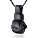 Pendentif gant MMA finition noire, gravure en creux