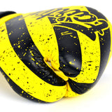 Gants de boxe Fairtex jaune et noir, finition microfibre