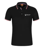 Polo Esprit Boxe noir à logo blanc For the Glory, col à lisoré tricolore