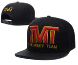 Casquette TMT noire, monogramme brodé en dégradé rouge vers l'or