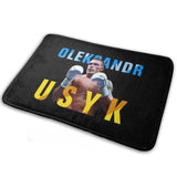 Paillasson Oleksandr Usyk, portrait du champion sur fond noir