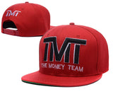 Casquette TMT rouge unie, monogramme brodé noir