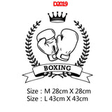 Motif gants de boxe croisés, couronne et laurier avec banderole Boxing