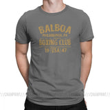 T-shirt Balboa Boxing Club gris acier, marquage typographique sable