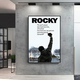 Tableau affiche Rocky, poing leve en haut des marches du Philadelphia Museum of Art