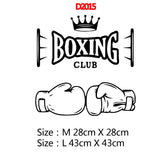 Motif Boxing Club entre cordes de ring avec paire de gants