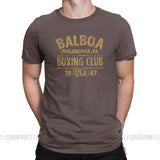 T-shirt Balboa Boxing Club marron, marquage typographique sable