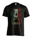 T-shirt Canelo Alvarez noir, monogramme CA à motifs aztèques et lettrage gothique