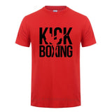 T-shirt Kick Boxing rouge et noir, lettrage KICK BOXING