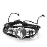 Bracelet boxe à bouton pression, motif 9 : sac de frappe et mention BOXING CLUB sur fond gris