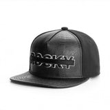 Casquette Rocky noire effet cuir, lettrage en relief ton sur ton