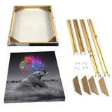 Chassis bois en kit pour toile, quatre barres et equerres de renfort