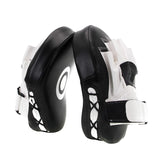 Pattes d'ours boxe noir et blanc en cuir PU, paire avec cible annulaire blanche et laçage croisé